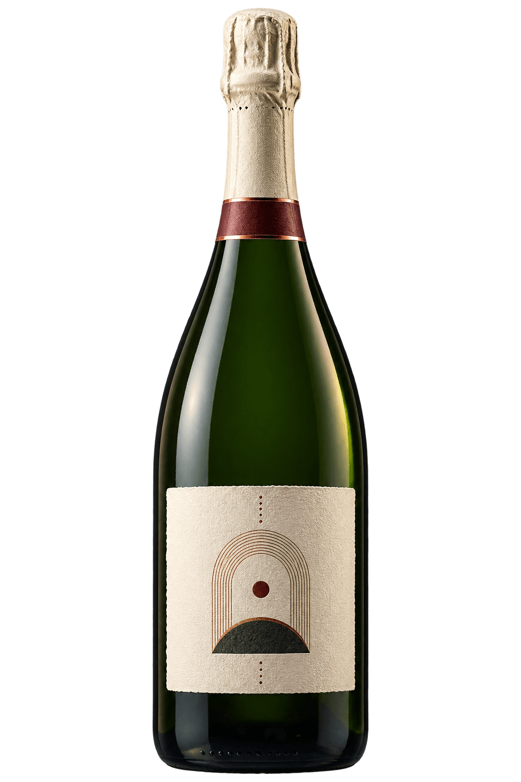 Dessert wine bottle presented on a warm neutral background